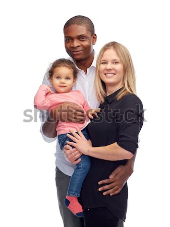 Feliz família pequeno criança crianças raça Foto stock © dolgachov