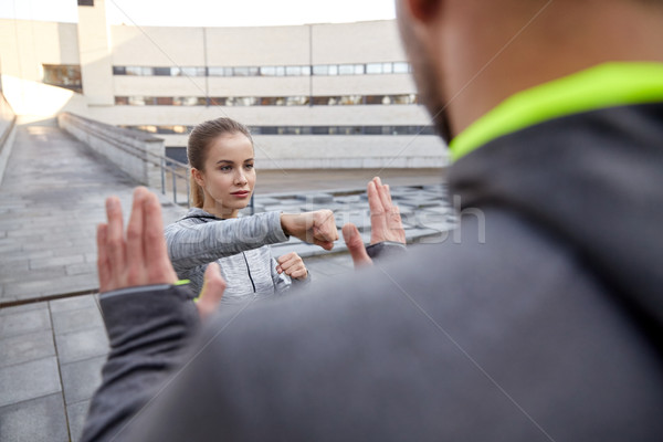 女性 トレーナー 自己防衛 ストライキ フィットネス ストックフォト © dolgachov
