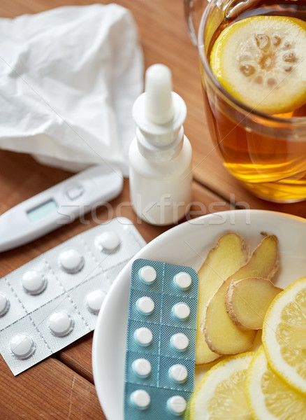 Tradicional medicina drogas saúde gripe Foto stock © dolgachov