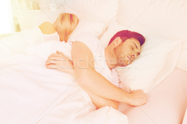 пару спальный кровать домой люди отношения Сток-фото © dolgachov