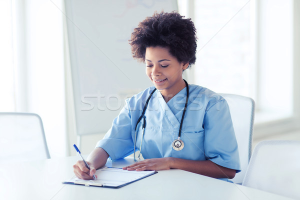 счастливым женщины врач медсестры Дать буфер обмена Сток-фото © dolgachov