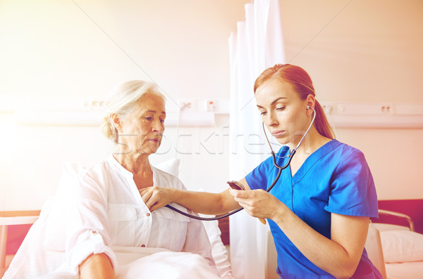 護士 聽筒 高級 女子 診所 醫藥 商業照片 © dolgachov