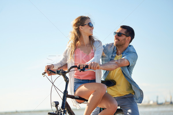 Stock foto: Glücklich · Reiten · Fahrrad · Menschen