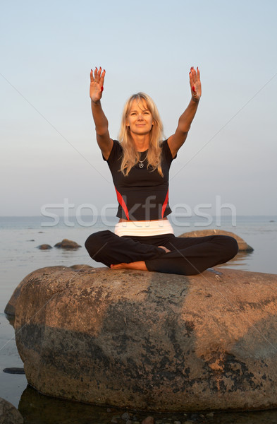 Stock photo: meditation at the seashore #2