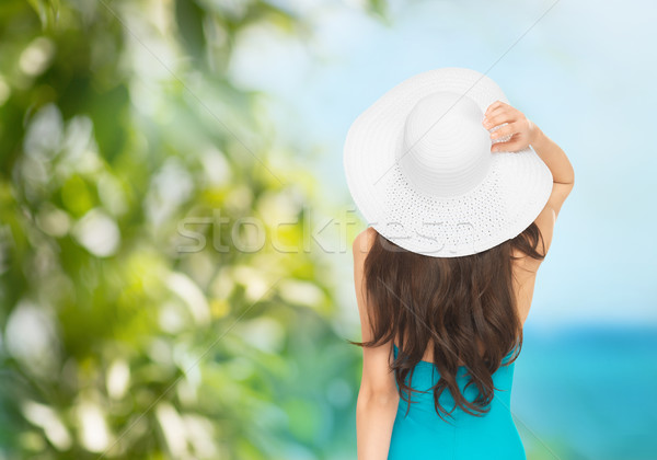 Modelo traje de baño sombrero vacaciones verano vacaciones Foto stock © dolgachov