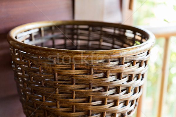 Stock photo: close up of wicker basket