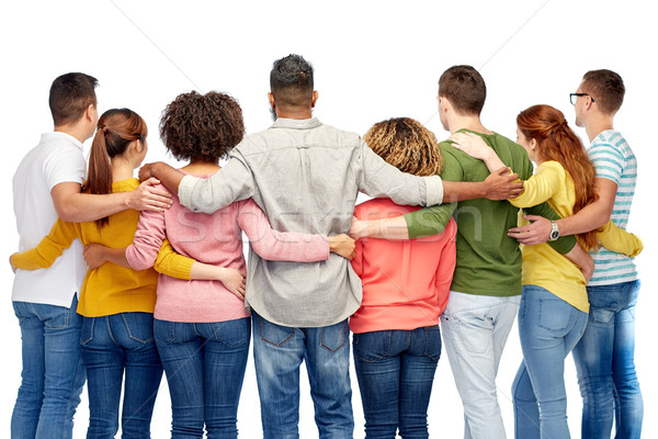 Uluslararası grup mutlu gülen insanlar çeşitlilik Stok fotoğraf © dolgachov