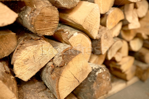 close up of firewood Stock photo © dolgachov