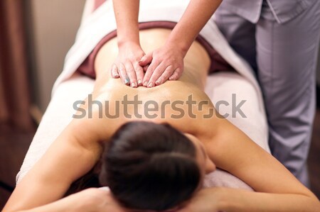 женщину назад массаж гель Spa люди Сток-фото © dolgachov