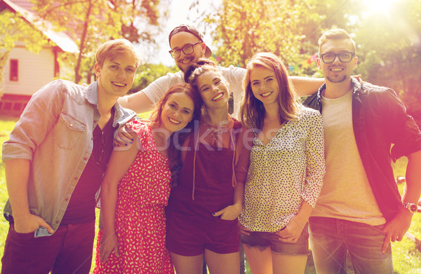 Gelukkig vrienden zomer tuin Stockfoto © dolgachov