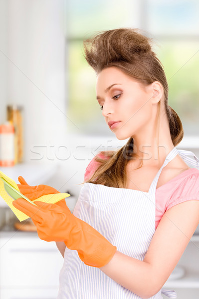 housewife washing dish Stock photo © dolgachov