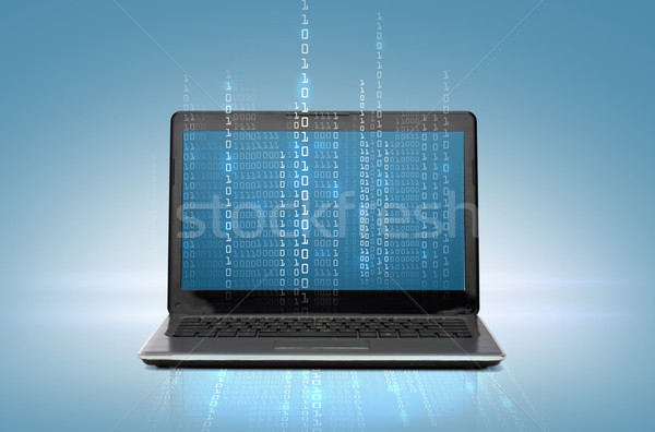 Ordenador portátil código Screen tecnología anuncio diseno Foto stock © dolgachov