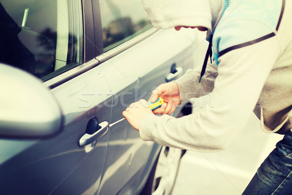 thief breaking the car lock Stock photo © dolgachov
