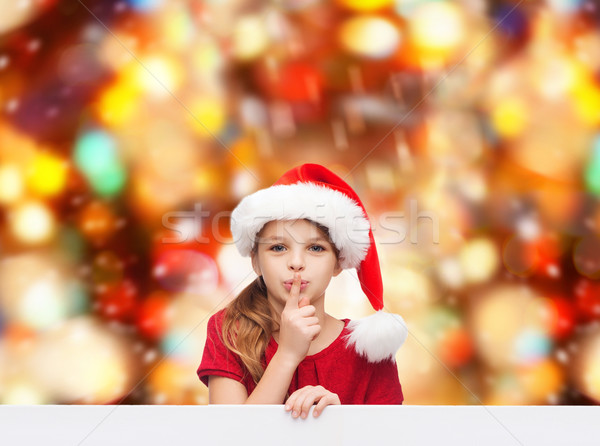 Mosolyog kislány mikulás segítő kalap karácsony Stock fotó © dolgachov