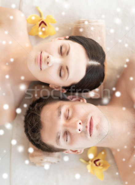 happy couple in spa Stock photo © dolgachov