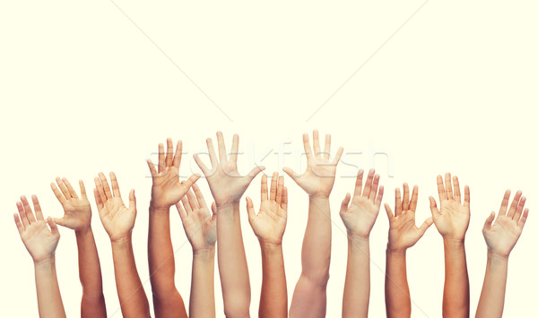 Emberi kezek integet kézmozdulat testrészek férfi Stock fotó © dolgachov