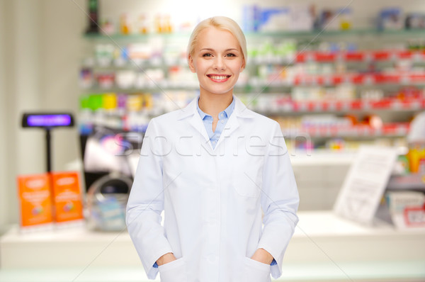 young woman pharmacist drugstore or pharmacy Stock photo © dolgachov