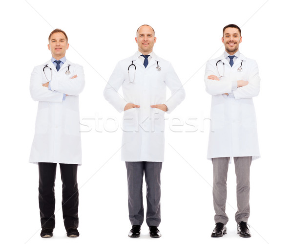 happy doctors with stethoscope Stock photo © dolgachov