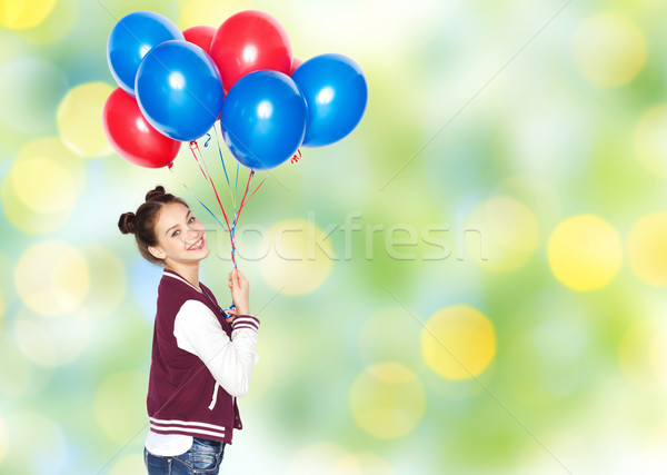 Glücklich Helium Ballons Menschen teens Stock foto © dolgachov