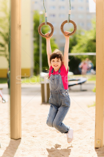 Gelukkig meisje kinderen speeltuin zomer jeugd Stockfoto © dolgachov