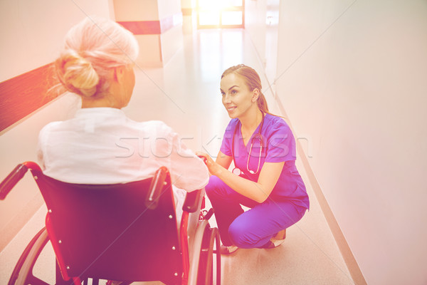 медсестры старший женщину коляске больницу медицина Сток-фото © dolgachov
