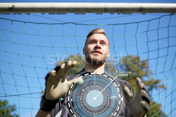 goalkeeper or soccer player at football goal Stock photo © dolgachov