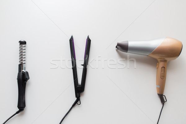 hairdryer, hot styler and curling iron or tongs Stock photo © dolgachov