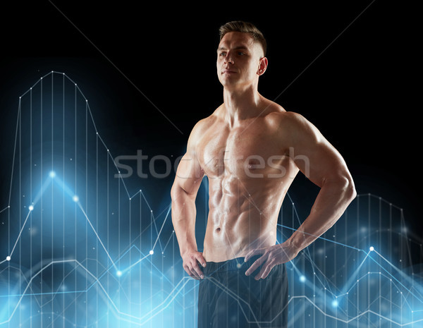 young man or bodybuilder with bare torso Stock photo © dolgachov