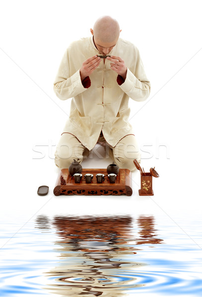 Thee ceremonie meester heldere foto werk Stockfoto © dolgachov