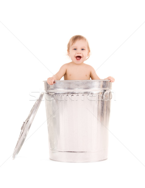 baby in trash can Stock photo © dolgachov