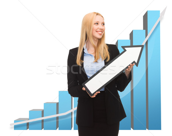 Kobieta interesu wykres arrow działalności Zdjęcia stock © dolgachov