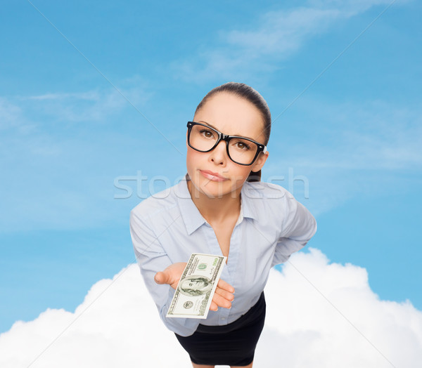 smiling businesswoman with dollar cash money Stock photo © dolgachov