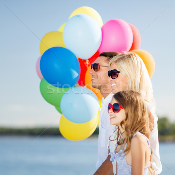 Foto d'archivio: Famiglia · colorato · palloncini · estate · vacanze · celebrazione