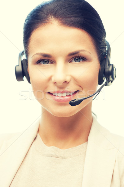 Helpline luminos imagine prietenos femeie operator Imagine de stoc © dolgachov