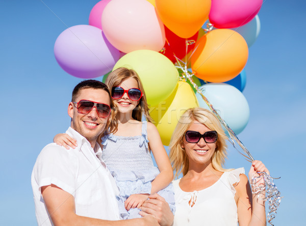 Foto stock: Família · colorido · balões · verão · férias · celebração