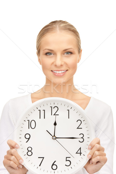 женщину большой часы фотография белый Сток-фото © dolgachov