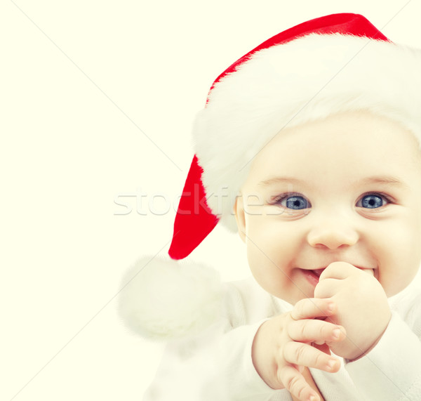 happy baby in santa hat Stock photo © dolgachov