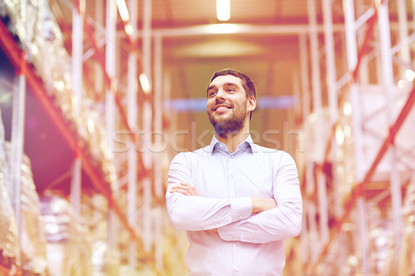 Boldog férfi raktár nagybani eladás üzlet export Stock fotó © dolgachov