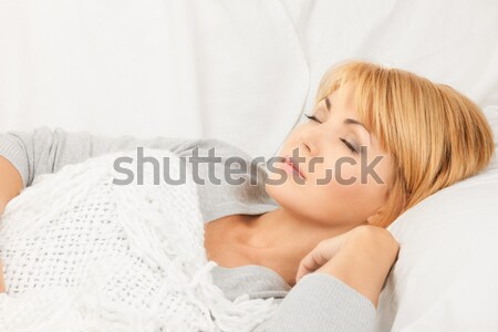 Dormire donna luminoso primo piano foto volto di donna Foto d'archivio © dolgachov