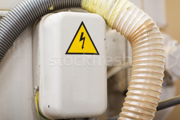 Elektrische paneel voorzichtigheid teken elektriciteit macht Stockfoto © dolgachov