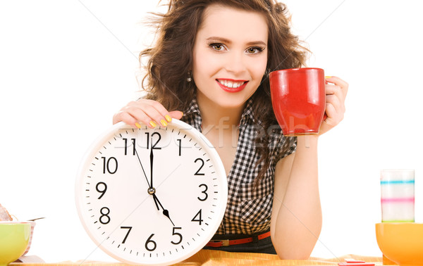 young attractive woman in the kitchen Stock photo © dolgachov