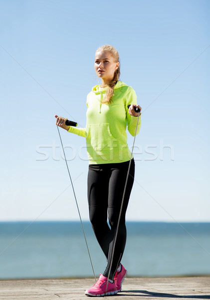 Stock photo: woman doing sports outdoors