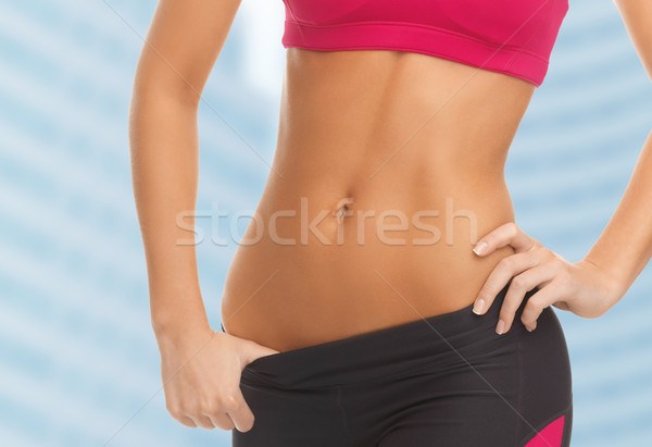 Nő képzett diéta fitnessz közelkép kép Stock fotó © dolgachov
