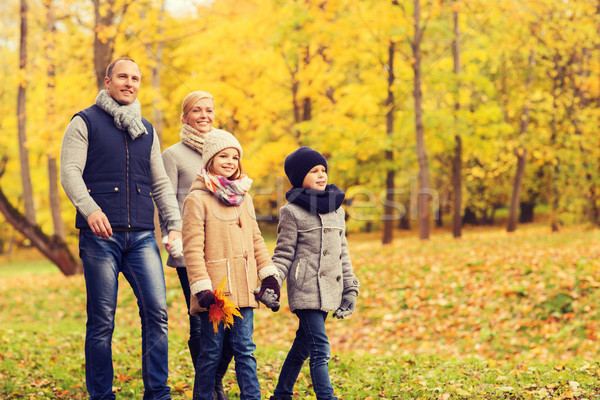 Stock foto: Glückliche · Familie · Herbst · Park · Familie · Kindheit · Jahreszeit