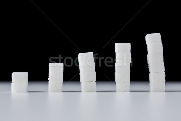 Közelkép fehér cukor diagram diagram asztal Stock fotó © dolgachov