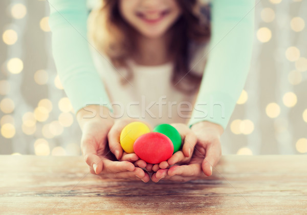 Gelukkig gezin paaseieren Pasen familie Stockfoto © dolgachov