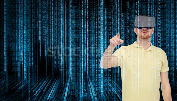 Hombre virtual realidad auricular gafas 3d 3D Foto stock © dolgachov