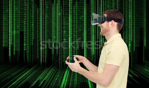 Glücklich Mann Wirklichkeit Headset Gamepad Stock foto © dolgachov