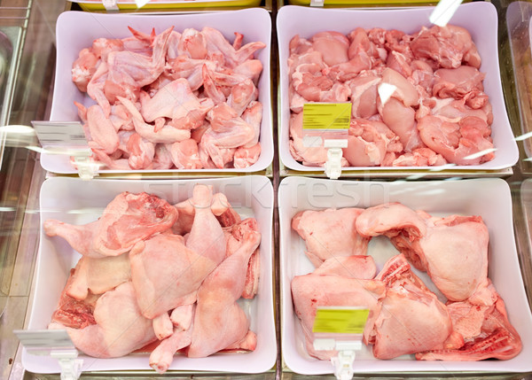 家禽 肉類 碗 雜貨 出售 食品 商業照片 © dolgachov