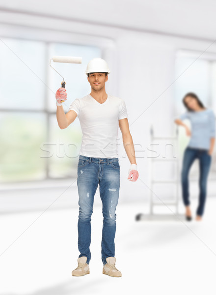 man and woman renovating their home Stock photo © dolgachov